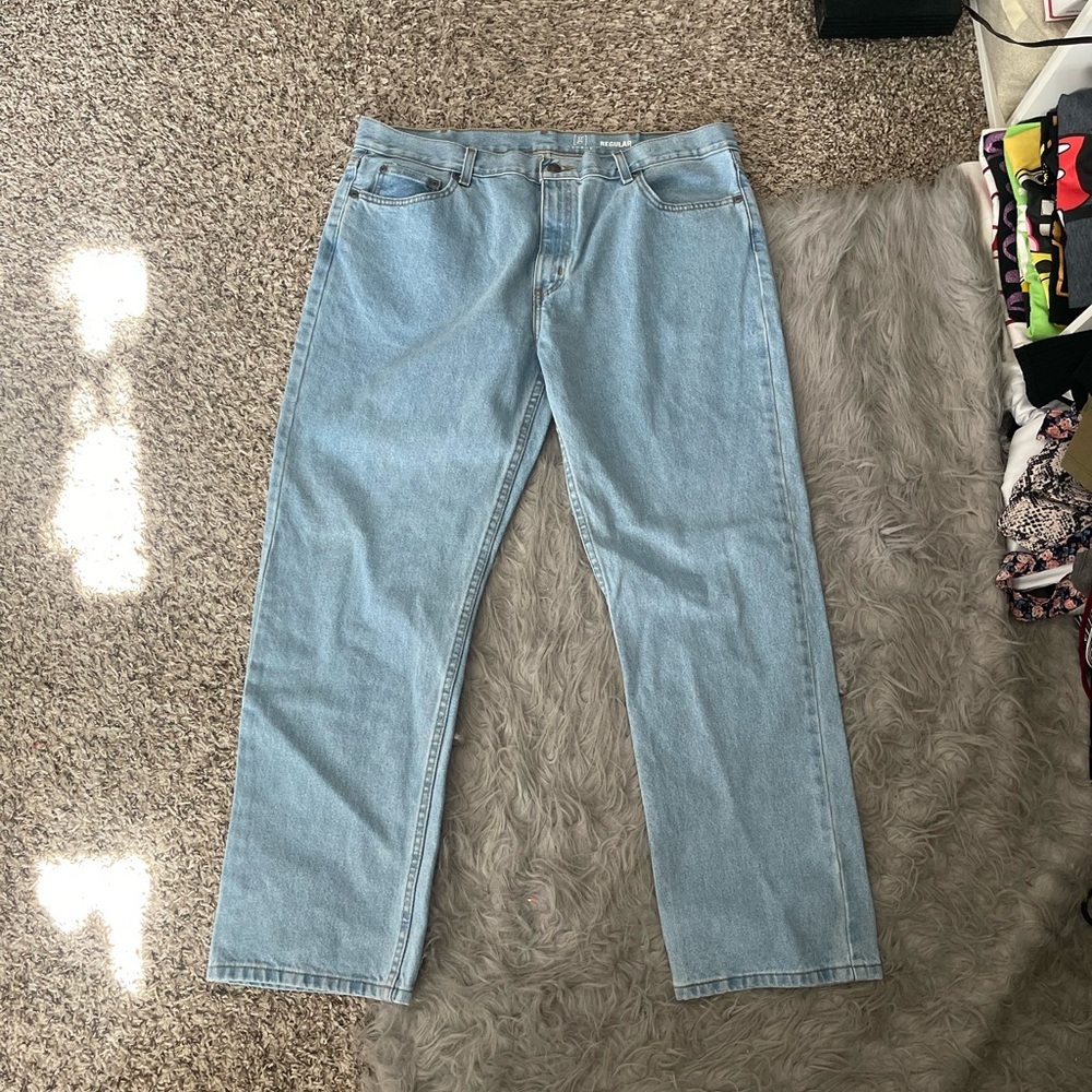 George Men's Light Blue Straight Jeans